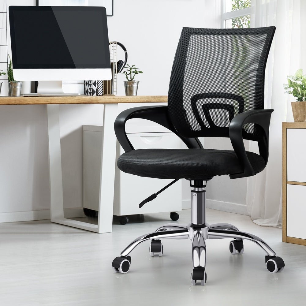 Office Chair Swivel with Armrests and Casters Black - Buy Online at Bargain Bay Australia