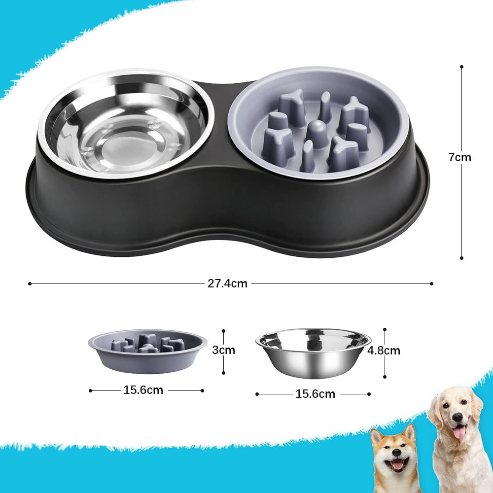 PETSWOL Dog Water And Food Bowls With Slow Feeder - Buy Online at Bargain Bay Australia