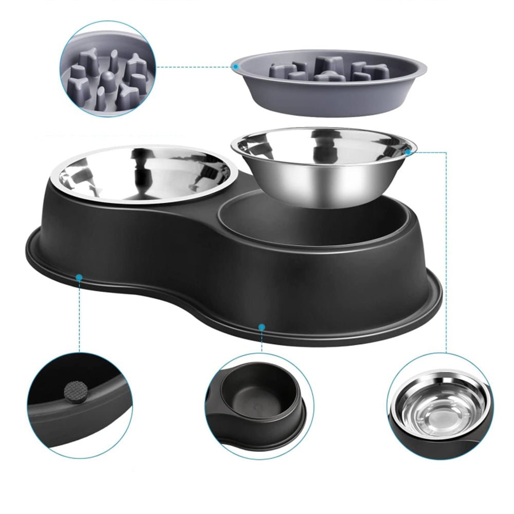 PETSWOL Dog Water And Food Bowls With Slow Feeder - Buy Online at Bargain Bay Australia
