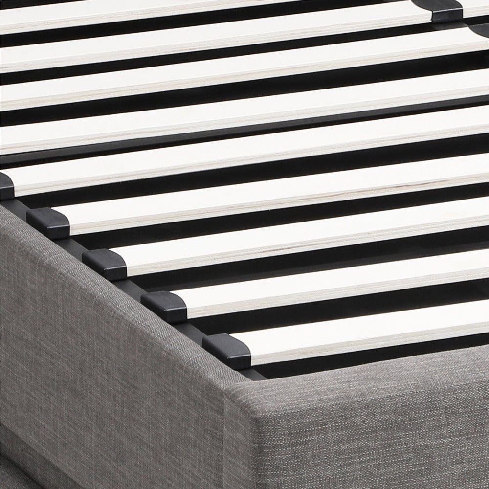 Queen Bed Frame with Gas Lift LED Storage Space Grey - Buy Online at Bargain Bay Australia