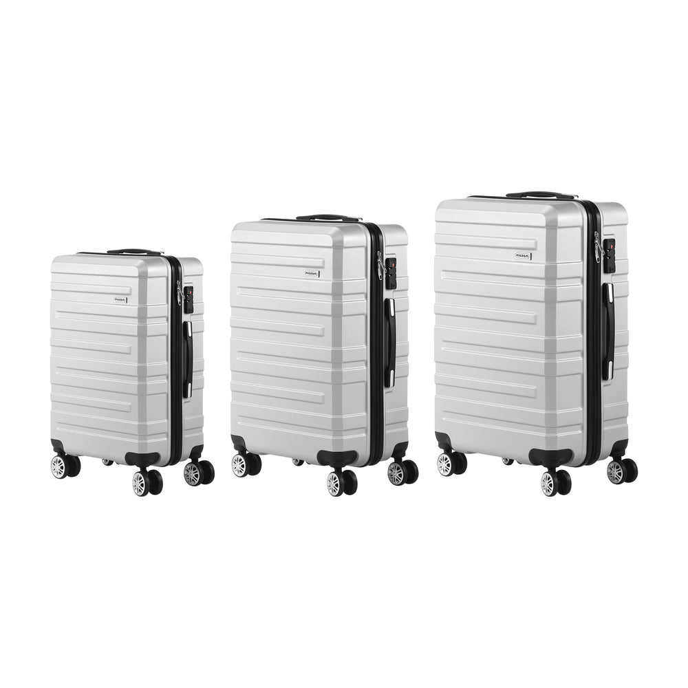 Set of 3 Silver Hard Case Luggage with TSA Lock - Buy Online at Bargain Bay Australia