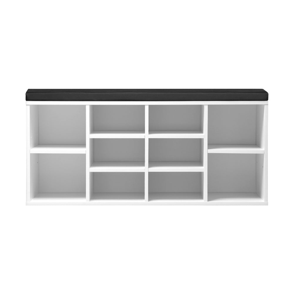 Shoe Bench with Leather Seat 105cm Black and White - Buy Online at Bargain Bay Australia