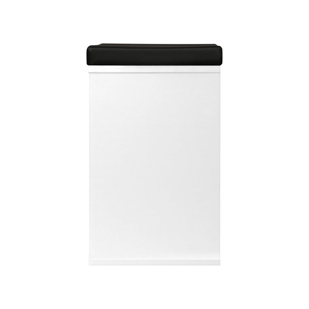Shoe Bench with Leather Seat 105cm Black and White - Buy Online at Bargain Bay Australia