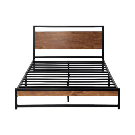 Single Size Metal Bed Frame with Wood Platform - Buy Online at Bargain Bay Australia