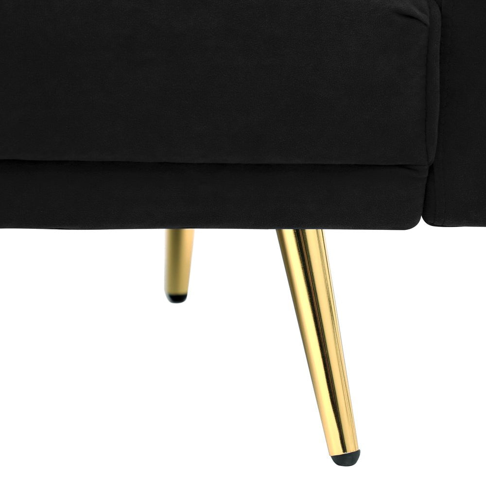 Velvet 3 - Seater Sofa Bed Black - Buy Online at Bargain Bay Australia