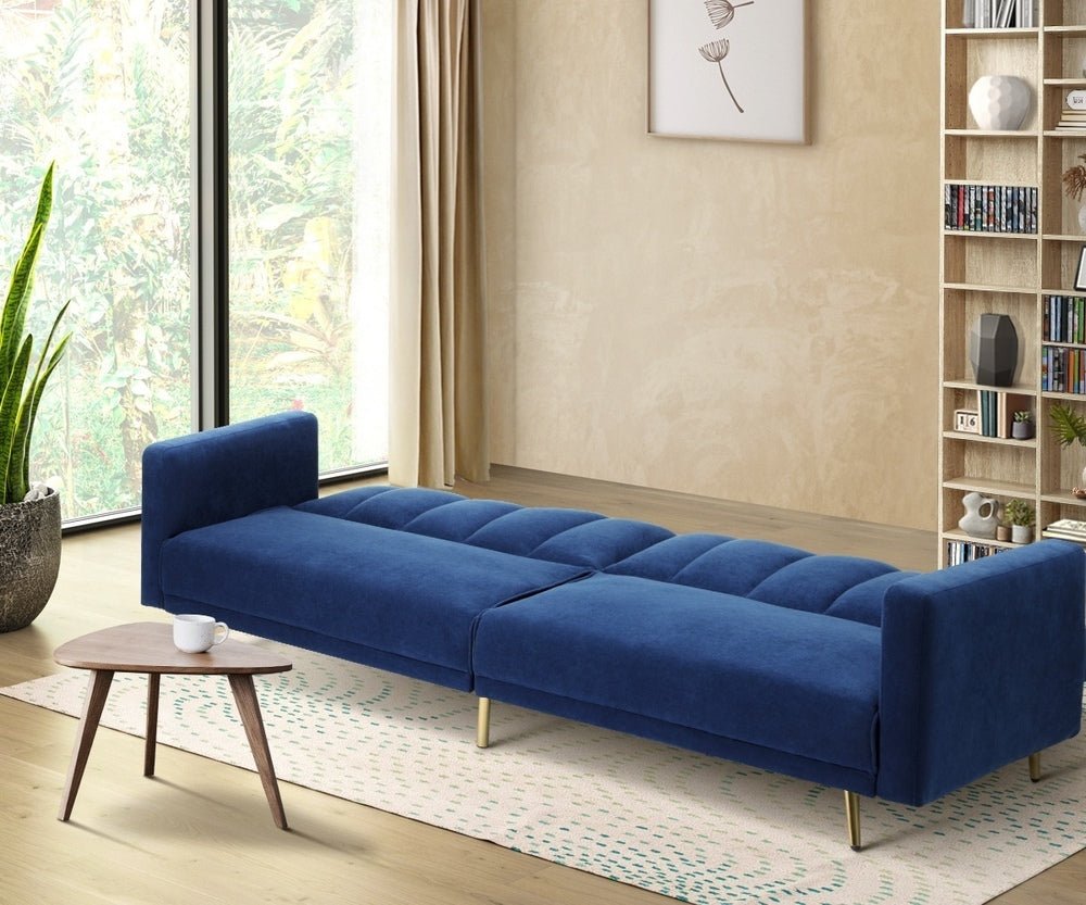 Velvet 3 - Seater Sofa Bed Blue - Buy Online at Bargain Bay Australia