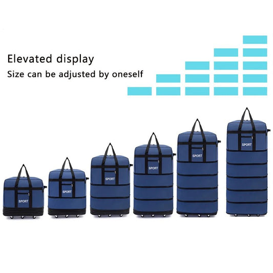 Versatile 5 - Layer Folding Travel Bag with Wheels Large Capacity Waterproof Durable Luggage for Trip Weekend Getaways overnight - Buy Online at Bargain Bay Australia