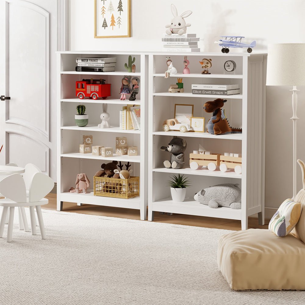 White 5 Tier Bookshelf Bookcase Display Storage Cabinet - Buy Online at Bargain Bay Australia