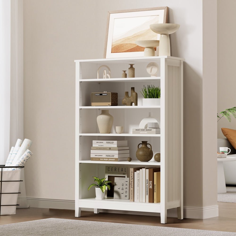 White 5 Tier Bookshelf Bookcase Display Storage Cabinet - Buy Online at Bargain Bay Australia