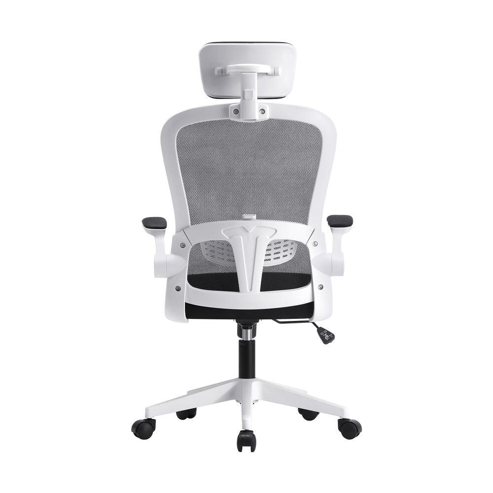 White and Black Mesh Office Chair with Fabric Seat - Buy Online at Bargain Bay Australia