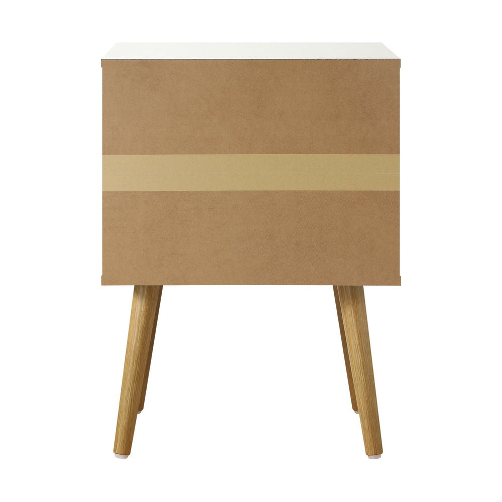 White Bedside Tables with Leather Handles - Buy Online at Bargain Bay Australia