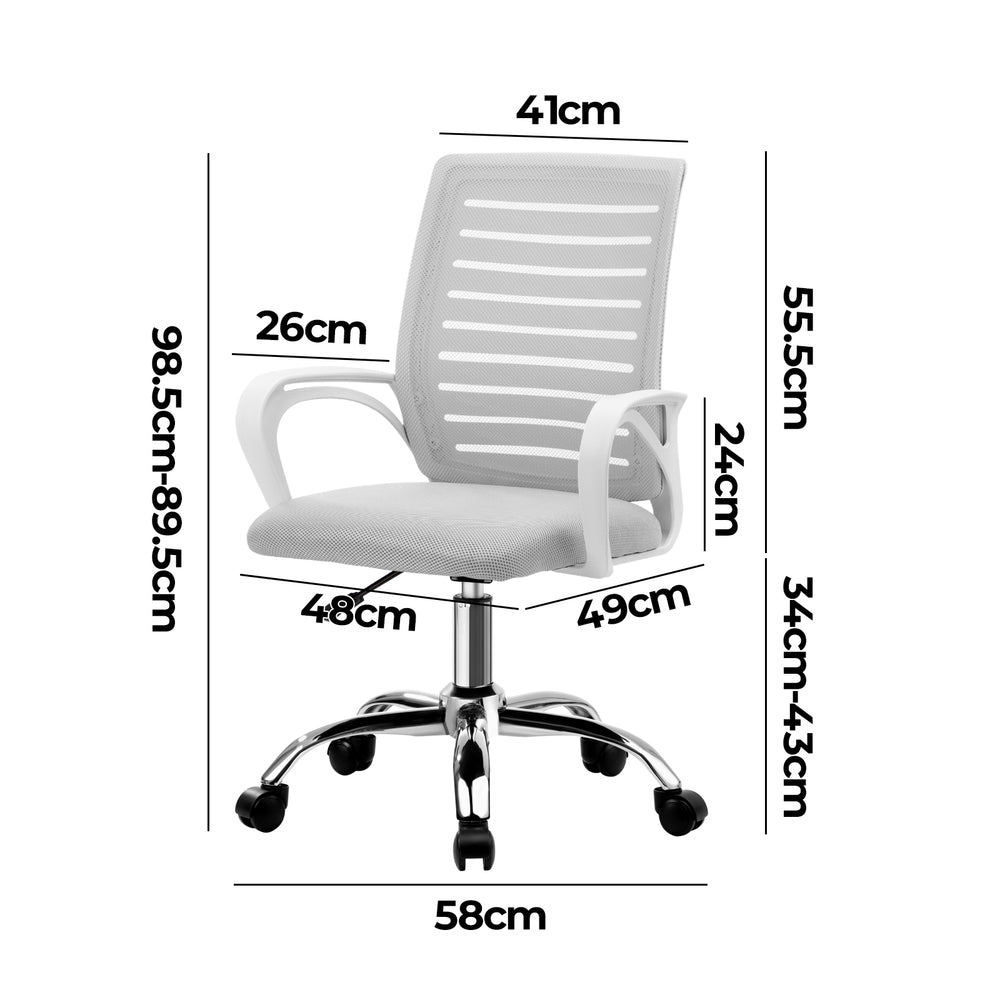 White Mesh Office Chair with Breathable Backrest - Buy Online at Bargain Bay Australia