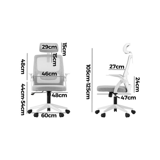 White Mesh Office Chair with Fabric Seat - Buy Online at Bargain Bay Australia