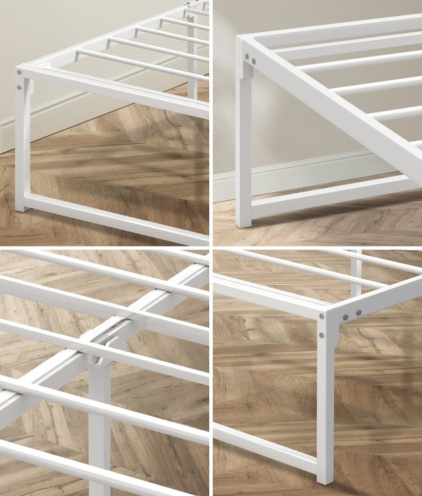 White Metal Double Size Bed Frame Base - Buy Online at Bargain Bay Australia