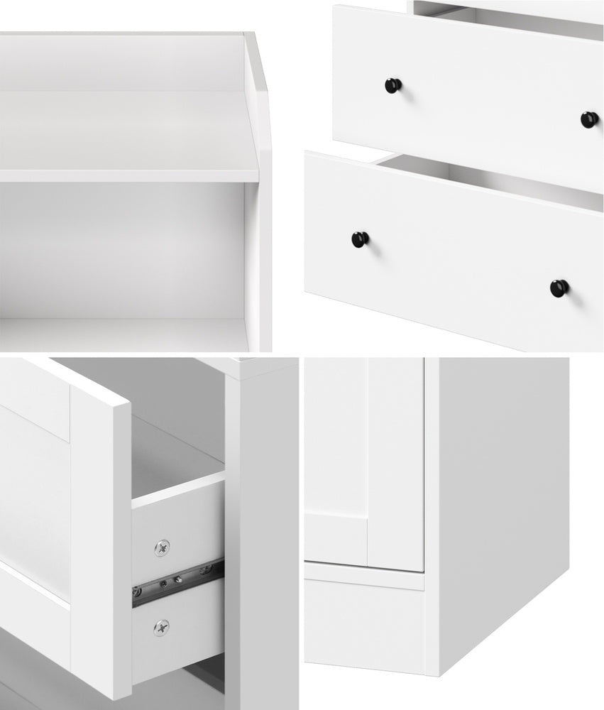 White Sideboard Buffet Cupboard with 3 Drawers - Buy Online at Bargain Bay Australia