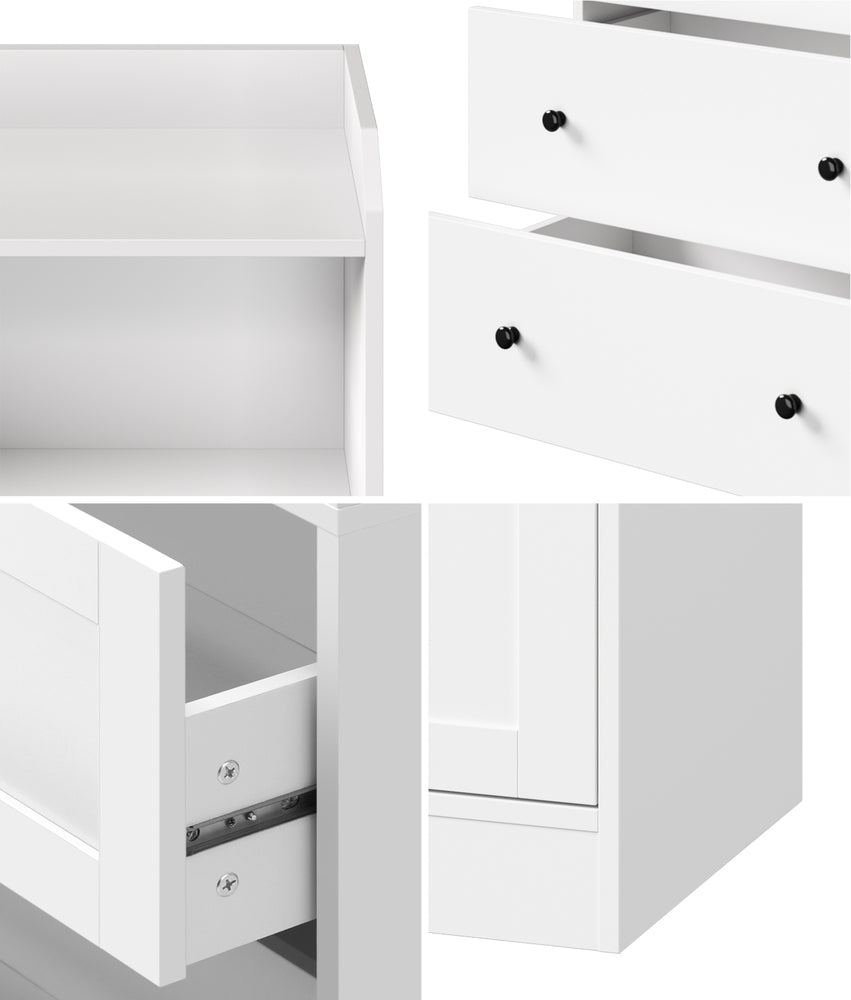 White Sideboard Buffet Cupboard with 3 Drawers - Buy Online at Bargain Bay Australia