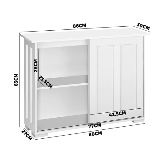 White Sideboard with Sliding Doors - Buy Online at Bargain Bay Australia
