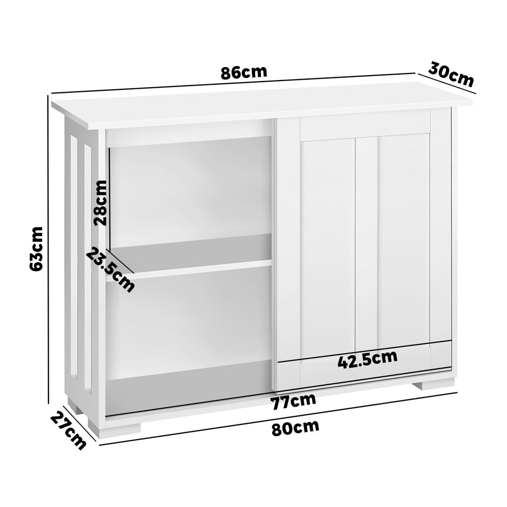 White Sideboard with Sliding Doors - Buy Online at Bargain Bay Australia