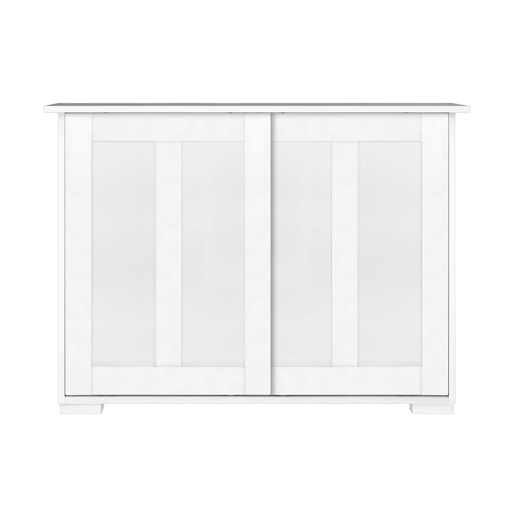 White Sideboard with Sliding Doors - Buy Online at Bargain Bay Australia