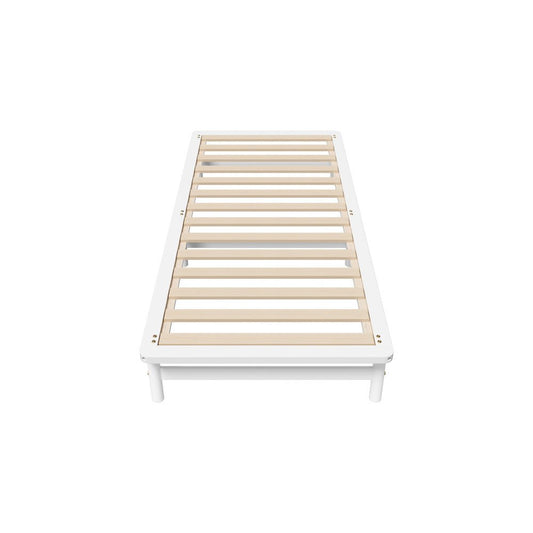 White Solid Pine Timber Single Size Wooden Bed Frame - Buy Online at Bargain Bay Australia