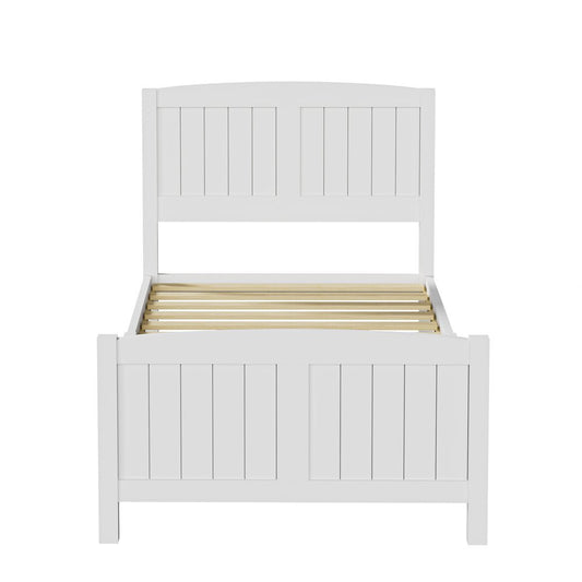 White Timber Single Size Platform Bed Frame - Buy Online at Bargain Bay Australia