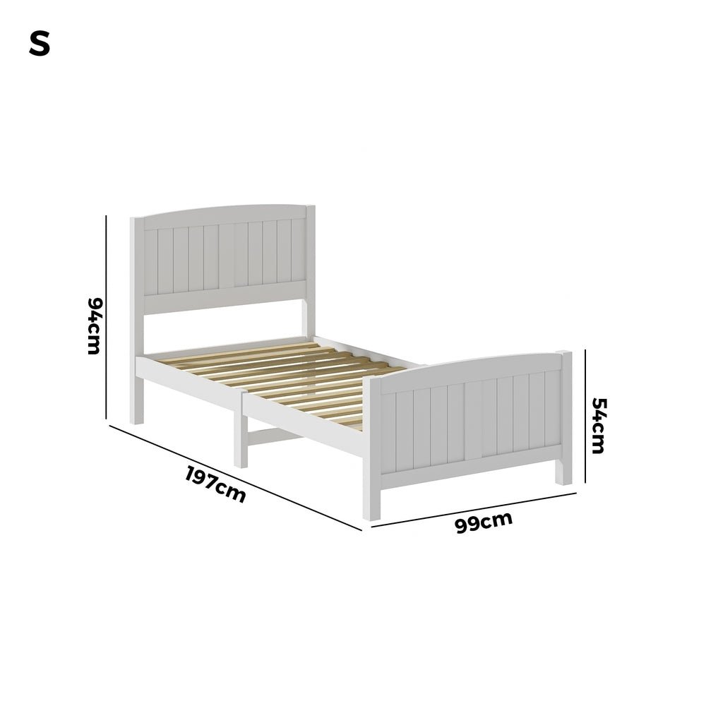 White Timber Single Size Platform Bed Frame - Buy Online at Bargain Bay Australia