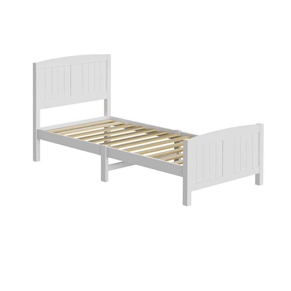 White Timber Single Size Platform Bed Frame - Buy Online at Bargain Bay Australia
