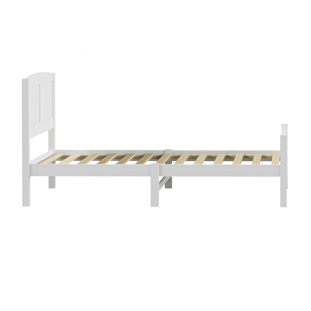 White Timber Single Size Platform Bed Frame - Buy Online at Bargain Bay Australia