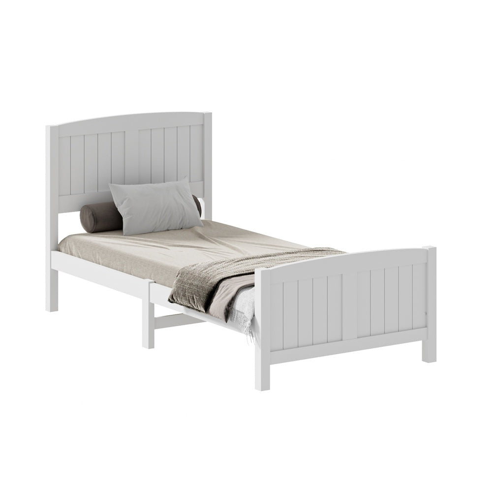 White Timber Single Size Platform Bed Frame - Buy Online at Bargain Bay Australia