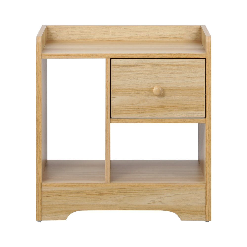 Wooden Bedside Table with Drawer and Storage Space - Buy Online at Bargain Bay Australia