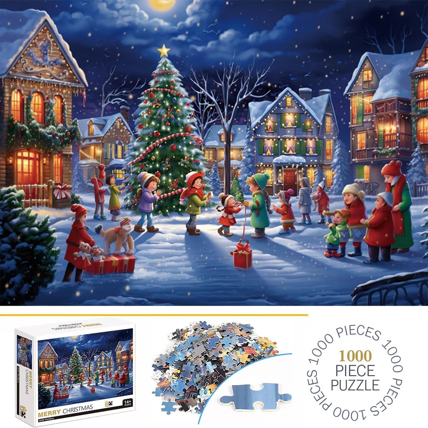 1000 - Piece Merry Christmas Jigsaw Puzzle – Family Fun & Educational Toy - Buy Online at Bargain Bay Australia