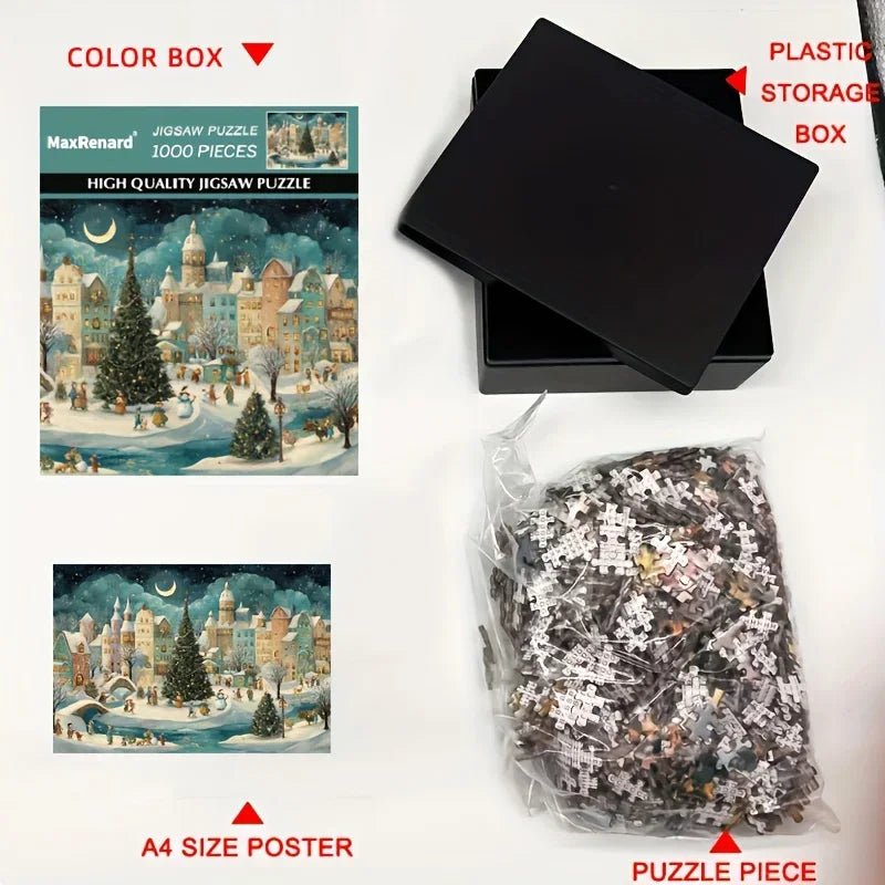 1000 - Piece Mini Christmas Jigsaw Puzzle – Cozy Winter Snow Scene - Buy Online at Bargain Bay Australia
