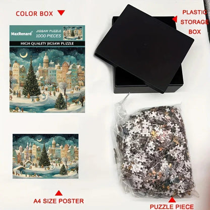 1000 - Piece Mini Christmas Jigsaw Puzzle – Cozy Winter Snow Scene - Buy Online at Bargain Bay Australia