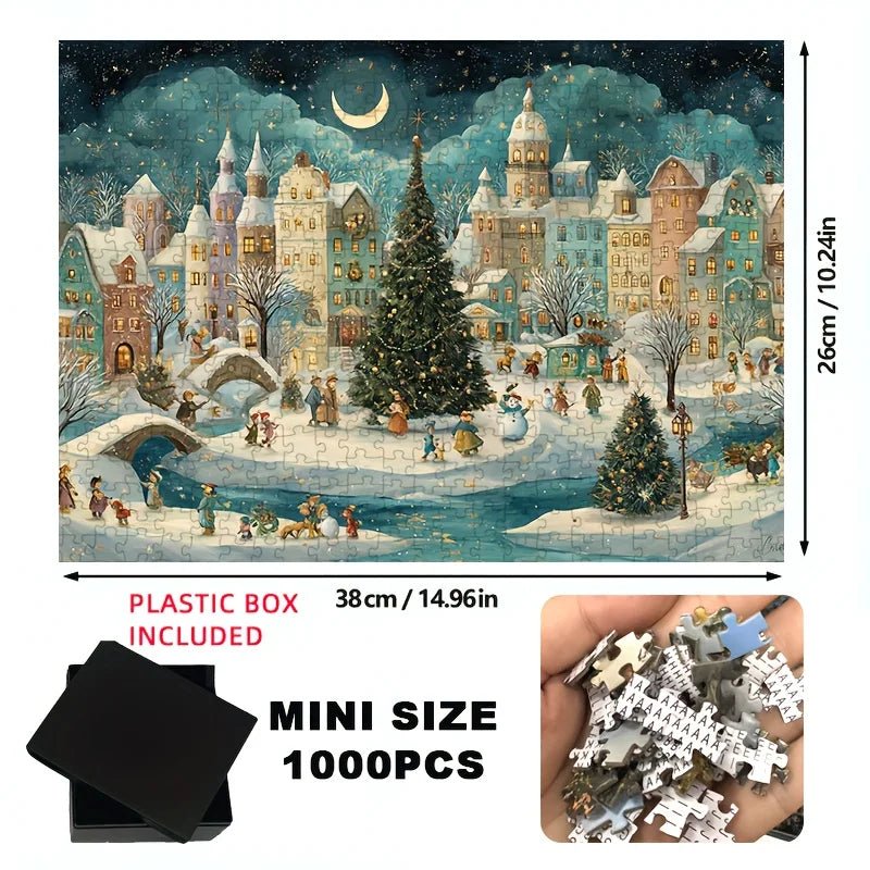 1000 - Piece Mini Christmas Jigsaw Puzzle – Cozy Winter Snow Scene - Buy Online at Bargain Bay Australia