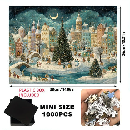 1000 - Piece Mini Christmas Jigsaw Puzzle – Cozy Winter Snow Scene - Buy Online at Bargain Bay Australia