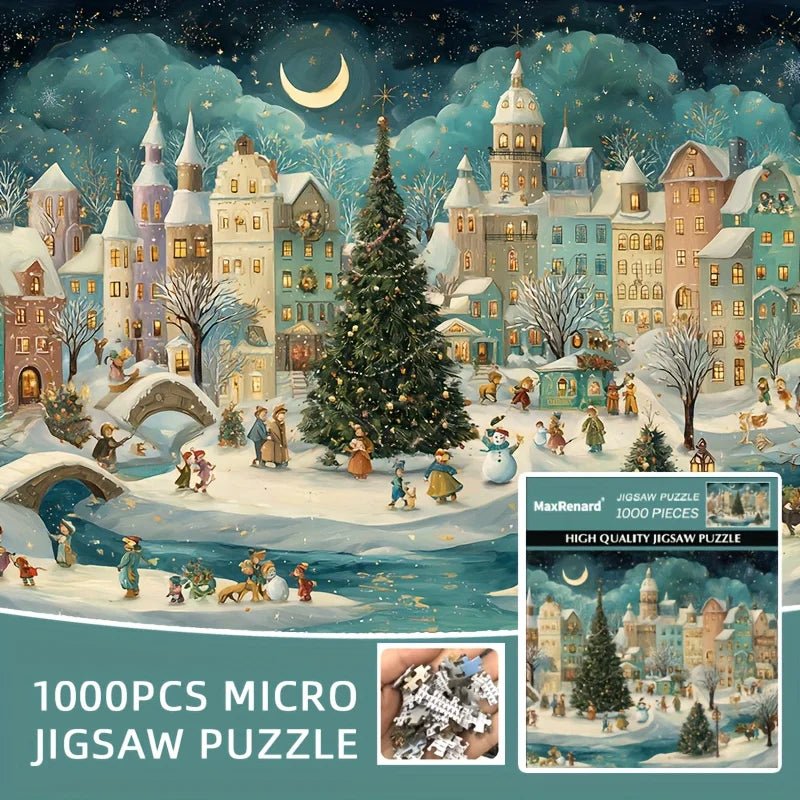 1000 - Piece Mini Christmas Jigsaw Puzzle – Cozy Winter Snow Scene - Buy Online at Bargain Bay Australia
