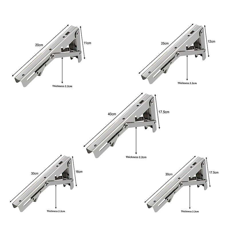150kg Load Heavy - Duty Stainless - Steel Folding Table Bracket Shelf Bench - Buy Online at Bargain Bay Australia