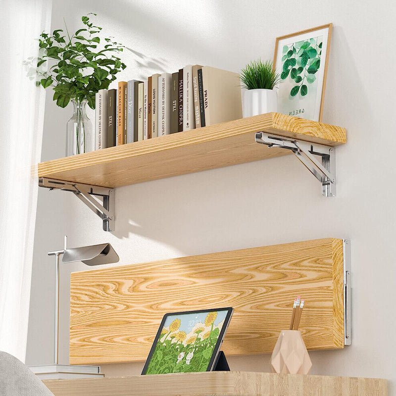 150kg Load Heavy - Duty Stainless - Steel Folding Table Bracket Shelf Bench - Buy Online at Bargain Bay Australia