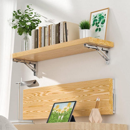 150kg Load Heavy - Duty Stainless - Steel Folding Table Bracket Shelf Bench - Buy Online at Bargain Bay Australia