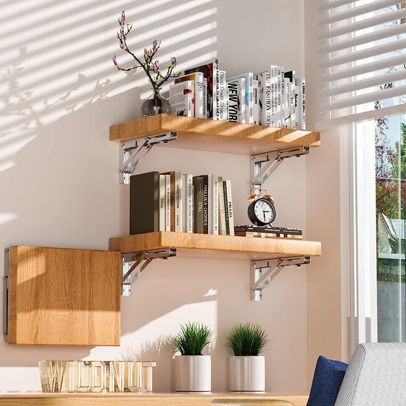 150kg Load Heavy - Duty Stainless - Steel Folding Table Bracket Shelf Bench - Buy Online at Bargain Bay Australia
