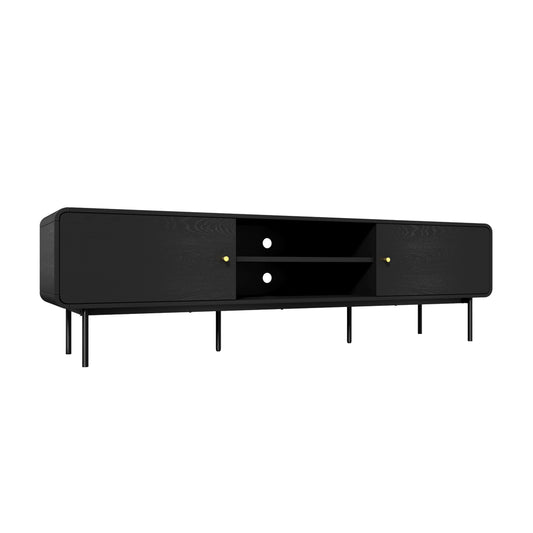 180cm Black Wooden TV Cabinet Entertainment Unit Stand - Buy Online at Bargain Bay Australia