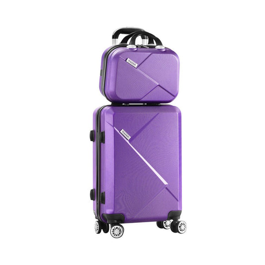 2 Piece Luggage Set TSA Lock Hard Case Purple - Buy Online at Bargain Bay Australia