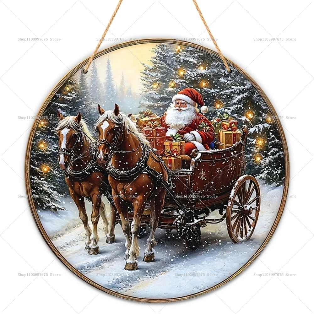 2D Santa Claus Wooden Sign – Christmas Wall & Door Decoration