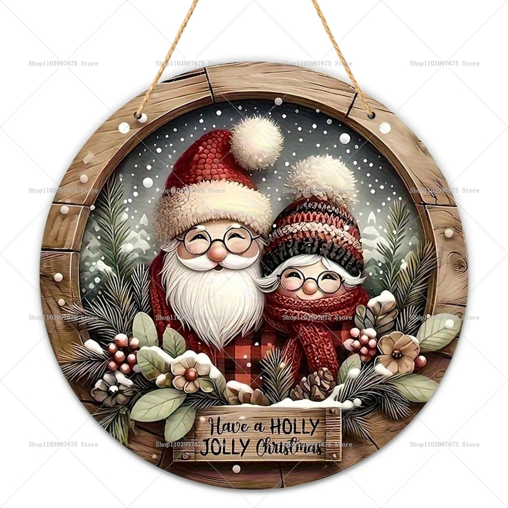 2D Santa Claus Wooden Sign – Christmas Wall & Door Decoration