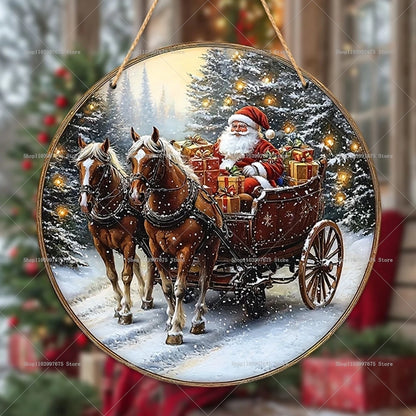 2D Santa Claus Wooden Sign – Christmas Wall & Door Decoration