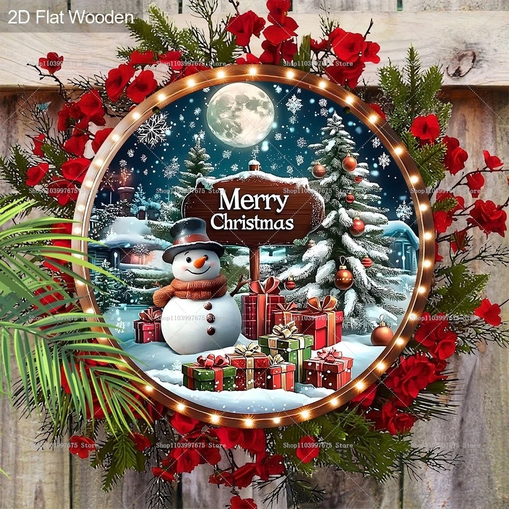 2D Santa Claus Wooden Sign – Christmas Wall & Door Decoration