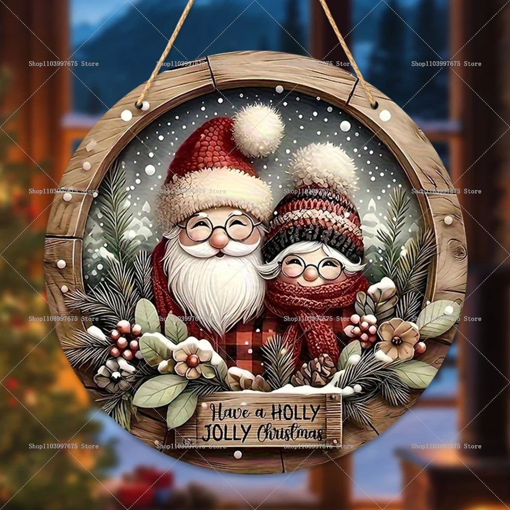 2D Santa Claus Wooden Sign – Christmas Wall & Door Decoration