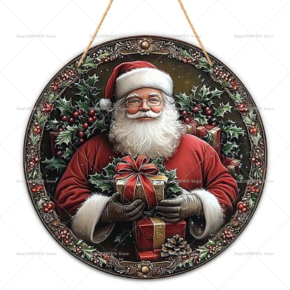 2D Santa Claus Wooden Sign – Christmas Wall & Door Decoration