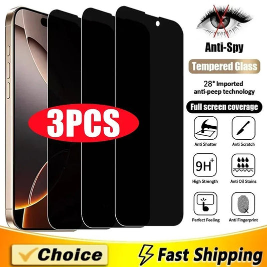 3 - Pack Privacy Screen Protector – Full Cover Anti - Spy Glass for iPhone - Buy Online at Bargain Bay Australia