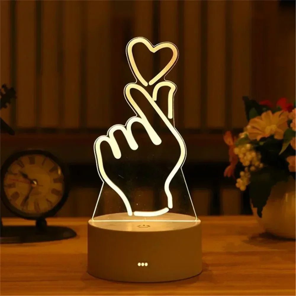 3D Acrylic Neon Love Lamp – USB LED Night Light - Buy Online at Bargain Bay Australia
